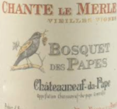 Bosquet des Papes CDP Chante Le Merle V Vignes 2019 (WS 95)